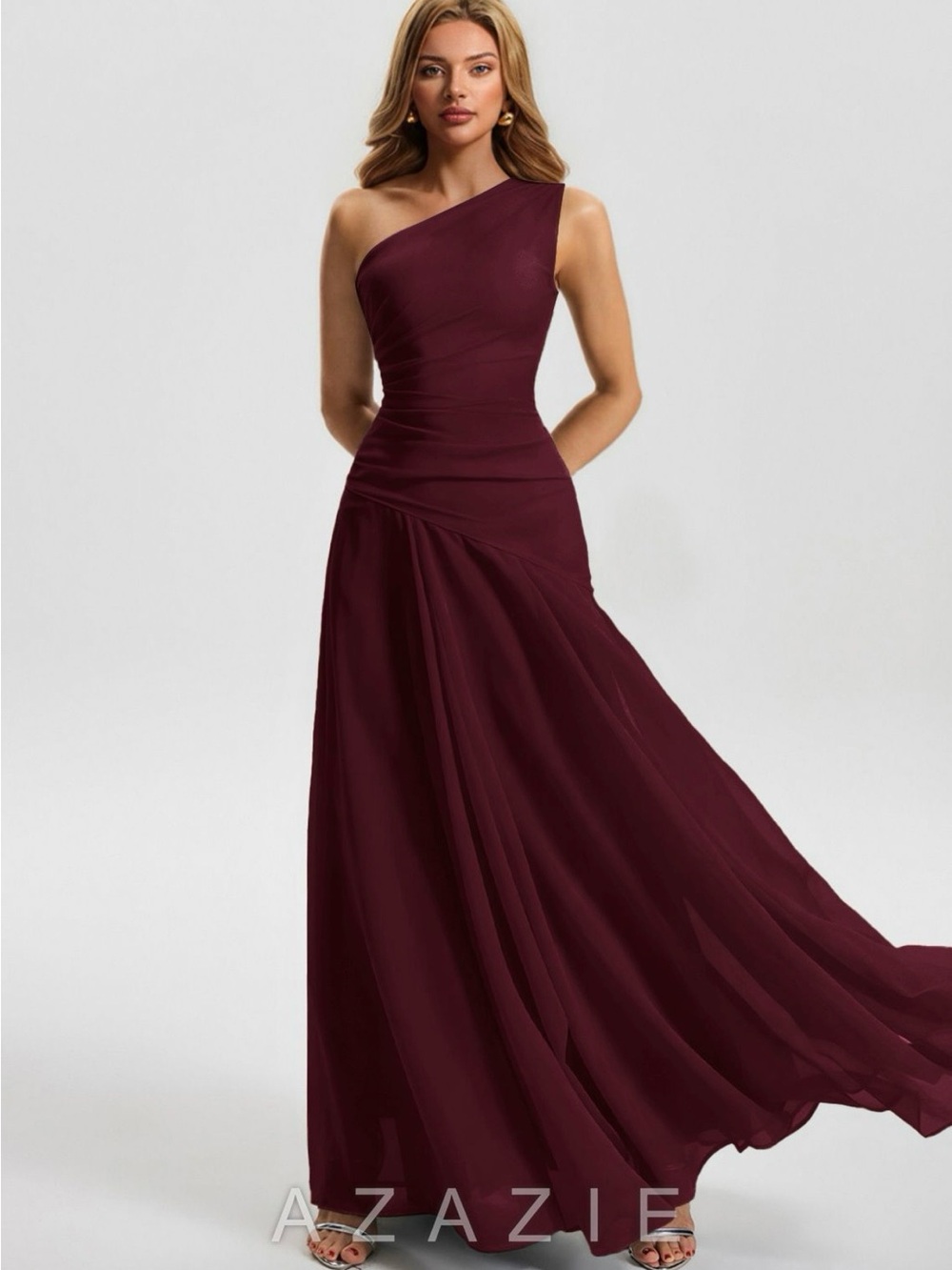 Azazie Sylvaine Wine Maxi Dress